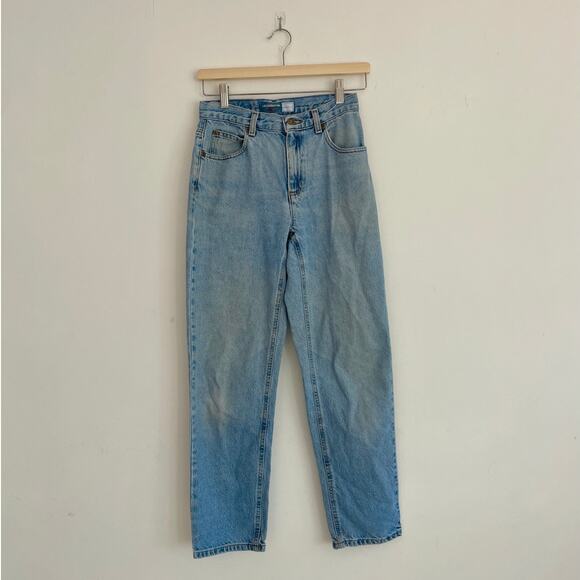 Liz Claiborne – Vintage 90s High Rise Tapered Leg Light Wash Mom Jeans - Picture 1 of 8